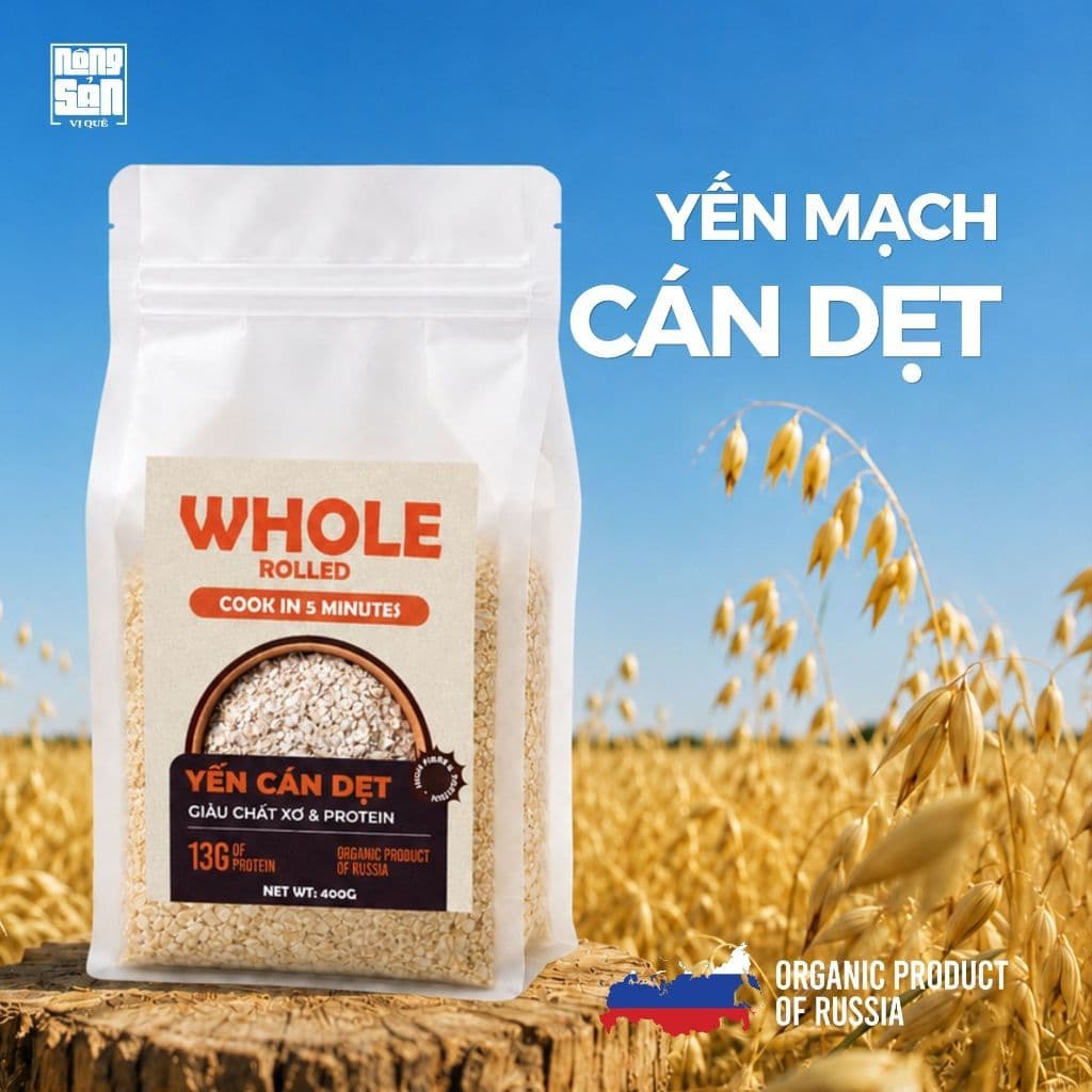 Yến Mạch Cán Dẹt Nguyên Liệu Nhập Khẩu Nga Giàu Dinh Dưỡng Dùng Ngâm Qua Đêm Eatclean