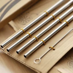 Bộ ống hút inox 304 cao cấp kèm que cọ rửa 7