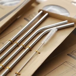 Bộ ống hút inox 304 cao cấp kèm que cọ rửa 5