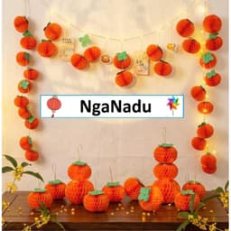Sét 10 / 5 Đèn Lồng QUẢ HỒNG nhỏ mini Trang Trí Trung Thu,trường học,nhà cửa nhà hàng,quán cà phê,treo cành mai,cành đào 6