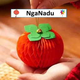 Sét 10 / 5 Đèn Lồng QUẢ HỒNG nhỏ mini Trang Trí Trung Thu,trường học,nhà cửa nhà hàng,quán cà phê,treo cành mai,cành đào 5