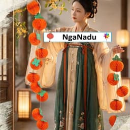 Sét 10 / 5 Đèn Lồng QUẢ HỒNG nhỏ mini Trang Trí Trung Thu,trường học,nhà cửa nhà hàng,quán cà phê,treo cành mai,cành đào 4