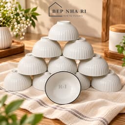 [ BepNhaRi ] Bộ Bát Đĩa Gốm Sứ Trắng Viền Đen ( Đĩa Vuông ) - SỰ KẾT HỢP HOÀN HẢO GIỮA SANG TRỌNG VÀ TINH TẾ 6