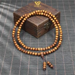 Vòng 108 Hạt Gỗ Bách Xanh 108 Hạt 6/7/8mm - Chuỗi Tràng Đeo Tay, Đeo Cổ, Niệm Phật cho Nam và Nữ | Vua Vòng Gỗ 5