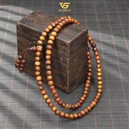 Vòng 108 Hạt Gỗ Bách Xanh 108 Hạt 6/7/8mm - Chuỗi Tràng Đeo Tay, Đeo Cổ, Niệm Phật cho Nam và Nữ | Vua Vòng Gỗ 9