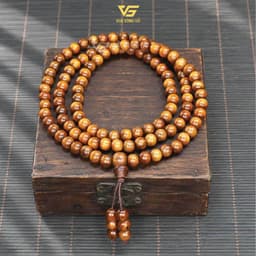 Vòng 108 Hạt Gỗ Bách Xanh 108 Hạt 6/7/8mm - Chuỗi Tràng Đeo Tay, Đeo Cổ, Niệm Phật cho Nam và Nữ | Vua Vòng Gỗ 4