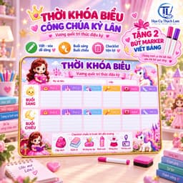 [Tặng 2 bút viết bảng] Bảng Thời Khóa Biểu Cho Bé Viết Xóa Tái Sử Dụng, Lịch Học Tuần Học Sinh 1