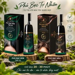 Thảo dược thiên nhiên - Dầu gội phủ bạc 2 màu nâu & đen tóc Thảo mộc  xanh X4 - organic 3