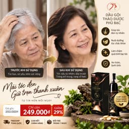 Dầu gội phủ bạc 2 màu đen & nâu Thảo mộc _xanh_X4 3