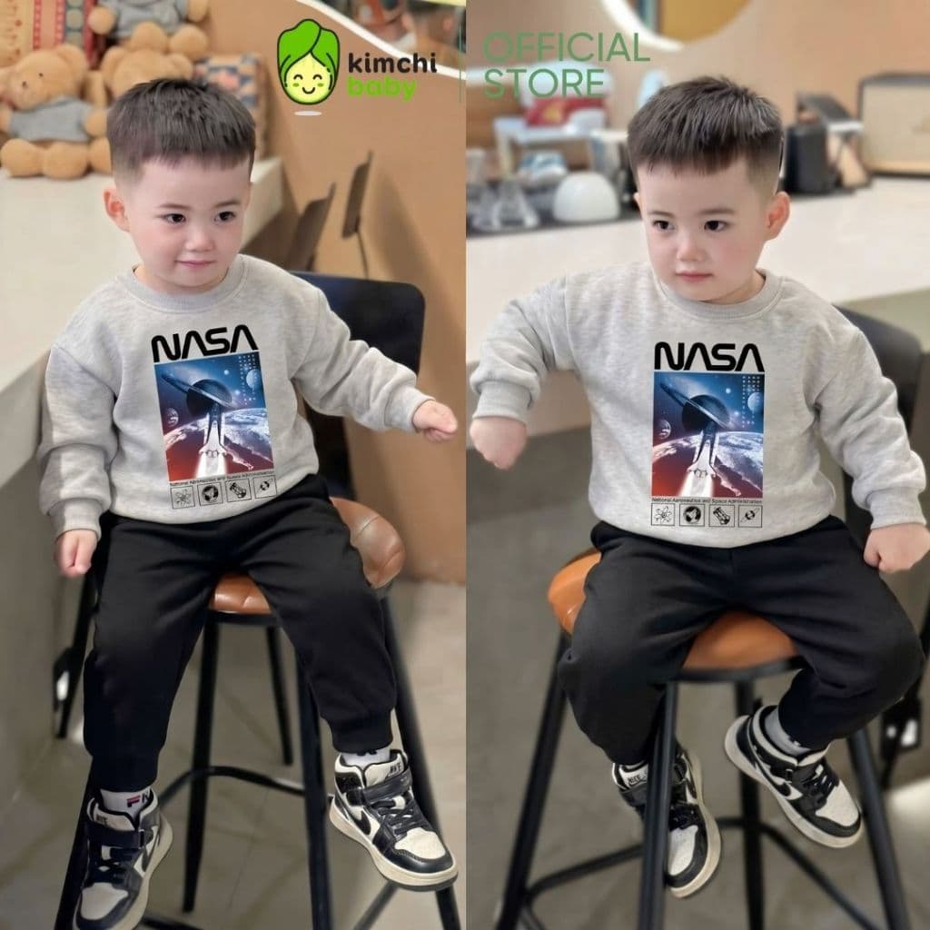 [10-29kg] Bộ Dài Tay Cho Bé Trai Vải Nỉ 2 Da Cao Cấp Dày Mịn Ấm KIMCHIBABY Họa Tiết Hoạt Hình Siêu Nhân Người Nhện BN602