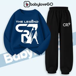 Bộ thu đông bé trai BabyloveGO, set quần áo đá bóng chất thun cotton dài tay cho bé 1-10 tuổi BD-CR7 8