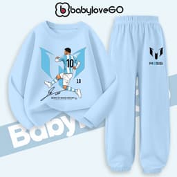 Bộ thu đông bé trai BabyloveGO, set quần áo đá bóng chất thun cotton dài tay cho bé 1-10 tuổi BD-M10 3