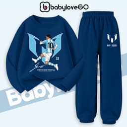 Bộ thu đông bé trai BabyloveGO, set quần áo đá bóng chất thun cotton dài tay cho bé 1-10 tuổi BD-M10 7