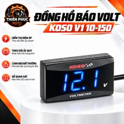 Đồng Hồ Báo Volt Koso v2 7-100v Kèm Pat Gắn Hiển Thị Thông Số Chính Xác, Dễ Lắp, Chống Nước IP67 1