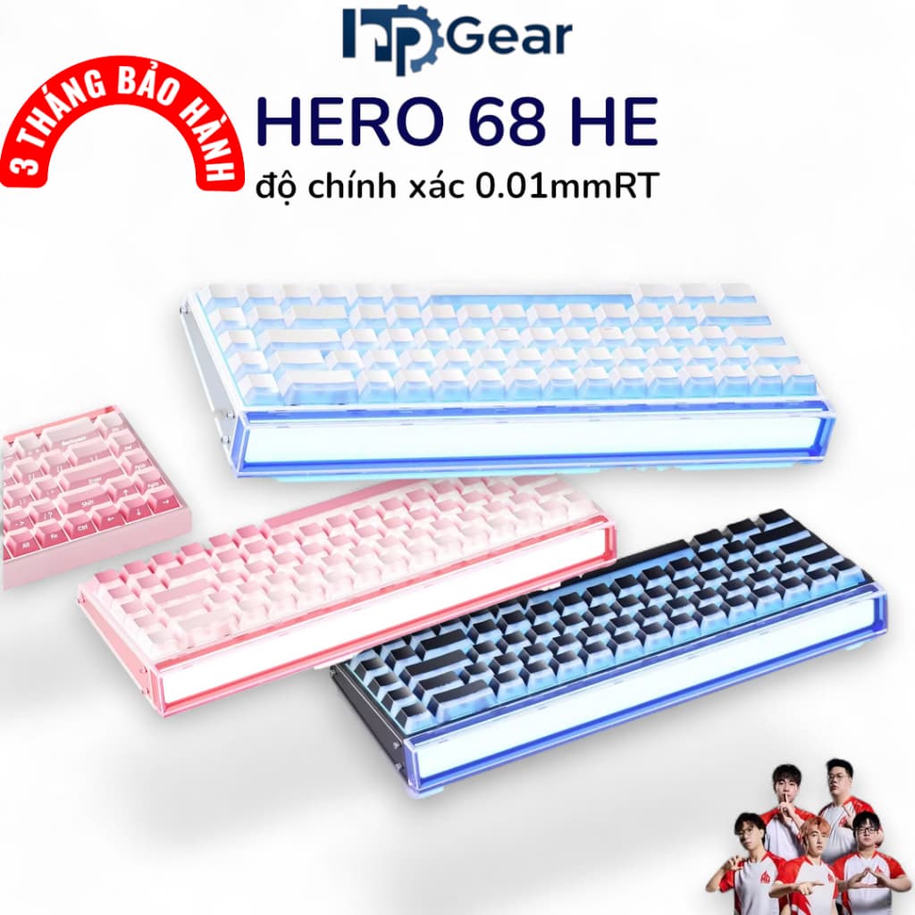 BÀN PHÍM RAPID TRIGGER HERO68 HE | 8K POLLING RATE | DẢI LED VIỀN SIÊU ĐẸP | LED RGB TỪNG PHÍM