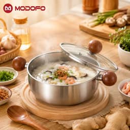 MODOFO Nồi Inox 304 Mini 16cm - Nồi Nấu Mì, Luộc Trứng, Nấu Cháo, Nồi Nhỏ 1 Người Dùng 3