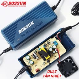 Sạc Đôi Adapter, Sạc Nhanh 3 Ah BS BOSSUN BS-PC0230A, Có Quạt Tản Nhiệt, 2 Cổng Sạc Bản Mạch To 3