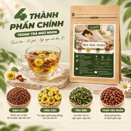 Trà ngủ ngon, trà tâm sen gạo lứt, trà tim sen hỗ trợ an thần, ngủ ngon, sâu giấc, hỗ trợ mất ngủ, thanh nhiệt 4