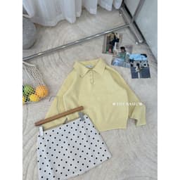 𝟏𝟒𝐚𝐦.𝐬𝐭𝐮𝐝𝐢𝐨 | Áo Len Cổ Bẻ Polo Dài Tay Dệt Kim Cài Cúc Phom Rộng Style Hàn Quốc Thu Đông Erume 9
