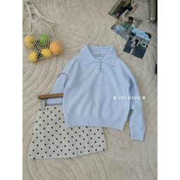 𝟏𝟒𝐚𝐦.𝐬𝐭𝐮𝐝𝐢𝐨 | Áo Len Cổ Bẻ Polo Dài Tay Dệt Kim Cài Cúc Phom Rộng Style Hàn Quốc Thu Đông Erume 8