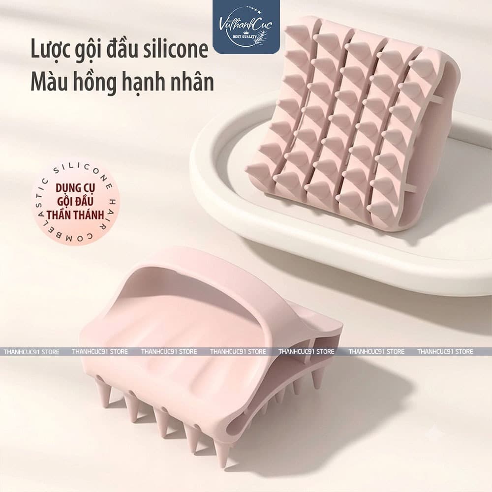 Lược Gội Đầu Silicone Mềm Massage Đầu Giảm Gầu Ngứa Rụng Tóc Cầm Tay Tiện Lợi