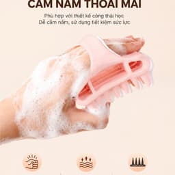 Lược Gội Đầu Silicone Mềm Massage Đầu Giảm Gầu Ngứa Rụng Tóc Cầm Tay Tiện Lợi 4
