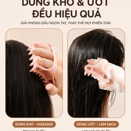 Lược Gội Đầu Silicone Mềm Massage Đầu Giảm Gầu Ngứa Rụng Tóc Cầm Tay Tiện Lợi 2