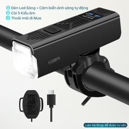 COMBO Bọc Yên Xe Đạp Da, Đèn Còi Xe Đạp 06 Sịn, Đèn Hậu Xe Đạp 04 - CBX1 4