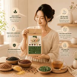 Trà lợi sữa cho mẹ sau sinh An Diên, trà gạo lứt đậu đen mix hỗ trợ sữa về nhanh sau 24h, mát gan thanh nhiệt 4