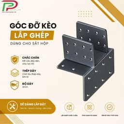 Góc Đỡ Kèo Mái  Bát U Nối Sắt Hộp 30x60, 40x80, 50x100mm | Lắp Ghép Không Cần Hàn, Chắc Chắn 1