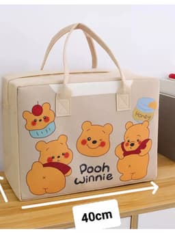 Túi xách vải nỉ mềm nhẹ du lịch, túi đựng đồ đa năng họa tiết xinh 6