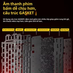 Bàn Phím Cơ Không Dây LEOBOG HI75C PRO Có Bluetooth, Khung nhôm,Núm Xoay Chỉnh Âm Lượng, Dùng Cho PC Laptop, Văn phòng 3