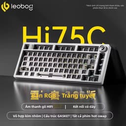 Bàn Phím Cơ Không Dây LEOBOG HI75C PRO Có Bluetooth, Khung nhôm,Núm Xoay Chỉnh Âm Lượng, Dùng Cho PC Laptop, Văn phòng 5