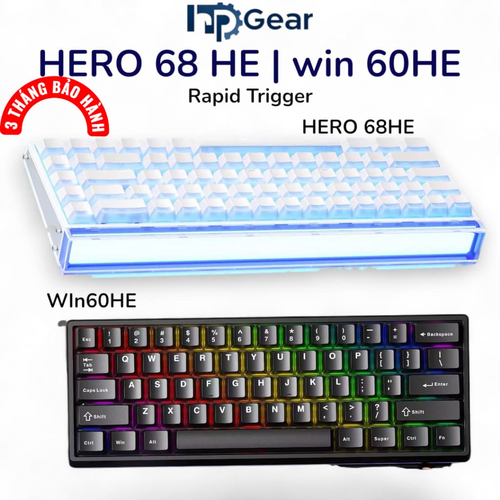 (Tổng hợp Rapid Trigger) Bàn Phím Cơ Gaming AULA WIN60 | HERO68 HE - Switch Từ Tính Magnetic, 8000Hz Chuyên Game FPS