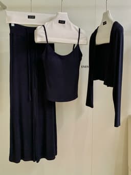 ENEN Set Bộ Thun 3 Món – Áo Cardigan Dài Tay + Áo Hai Dây + Quần Ống Đứng Tôn Dáng, Che Khuyết Điểm 10821 9