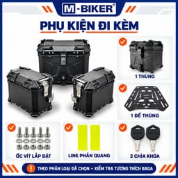 Thùng Nhôm Xe Máy M-Biker, Thùng Top 28L 36L 45L, Cặp Thùng Hông 16L 26L 28L 38L 6
