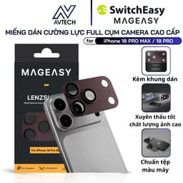 Miếng Dán Lens Camera iPhone 18 Pro Max / 18 Pro, MAGEASY LenzShield, Khung Hợp Kim Nhôm, Kính High-Alumina 9H, Phủ AR 1