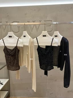 ENEN Set Áo Cardigan Linen + Áo Hai Dây Croptop Chấm Bi Nhún Chun Thời Trang Nữ Tính 11026 7
