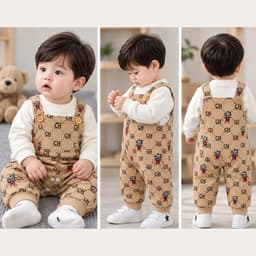 [TĐBY](5–15Kg) Set Bộ Yếm Happy + Áo Bozip Cotton Trắng | Họa Tiết Dễ Thương | Mềm Mại, Ấm Áp, Thời Trang Cho Bé Yêu 3