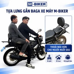 Tựa lưng xe máy M-Biker gắn baga tấm, đệm mút da PU cho người ngồi sau 5