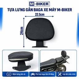 Tựa lưng xe máy M-Biker gắn baga tấm, đệm mút da PU cho người ngồi sau 3