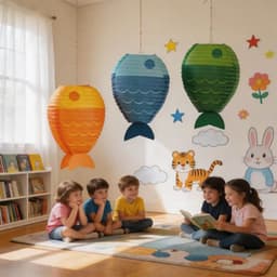 [ĐÈN GIẤY] Đèn lồng Trung Thu hình TRÁI CÂY-CON CÁ-DÂU TÂY độc đáo trang trí sinh nhật,decor lớp học mầm non lễ hội chợ 3