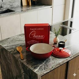 Nồi Gang Đúc CHARMER Tráng Men Size 20, 22, 24 26cm – Nồi Hầm, Kho Cá, Nấu Canh Giữ Nhiệt Lâu, Phù Hợp Mọi Loại Bếp 5