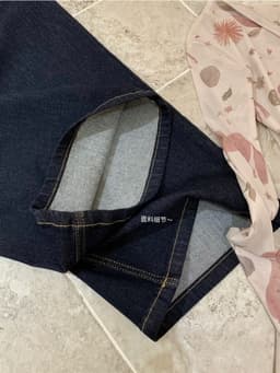 ENEN Quần Jeans Nữ Ống Loe Cạp Thấp Xanh Đậm Retro, Form  Ôm Tôn Dáng Thời Trang 11040 4