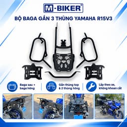Bộ Baga Gắn 3 Thùng Yamaha R15V3 M-Biker, Baga Sau Và Baga Hông Lắp Theo Xe 1
