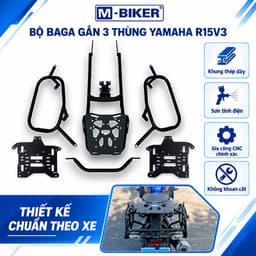 Bộ Baga Gắn 3 Thùng Yamaha R15V3 M-Biker, Baga Sau Và Baga Hông Lắp Theo Xe 4