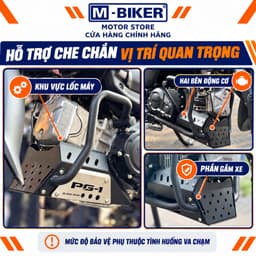 Khung Chống Đổ Yamaha PG-1 M-Biker, Khung Bảo Vệ Gầm Và Lốc Máy, Sơn Tĩnh Điện 7