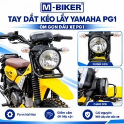 [M-Biker] Tay Dắt Kéo Lầy Yamaha PG1, Tay Kéo Đầu Xe PG1 Thép Uốn CNC Sơn Tĩnh Điện, Lắp Chuẩn Zin 8