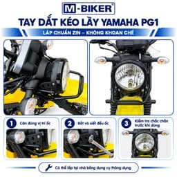 [M-Biker] Tay Dắt Kéo Lầy Yamaha PG1, Tay Kéo Đầu Xe PG1 Thép Uốn CNC Sơn Tĩnh Điện, Lắp Chuẩn Zin 7