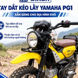 [M-Biker] Tay Dắt Kéo Lầy Yamaha PG1, Tay Kéo Đầu Xe PG1 Thép Uốn CNC Sơn Tĩnh Điện, Lắp Chuẩn Zin 4